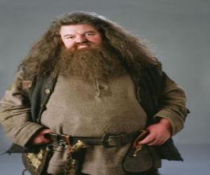 yapboz Rubeus Hagrid, Keeper Tuşlar ve Grounds Hogwarts of bir yarı dev